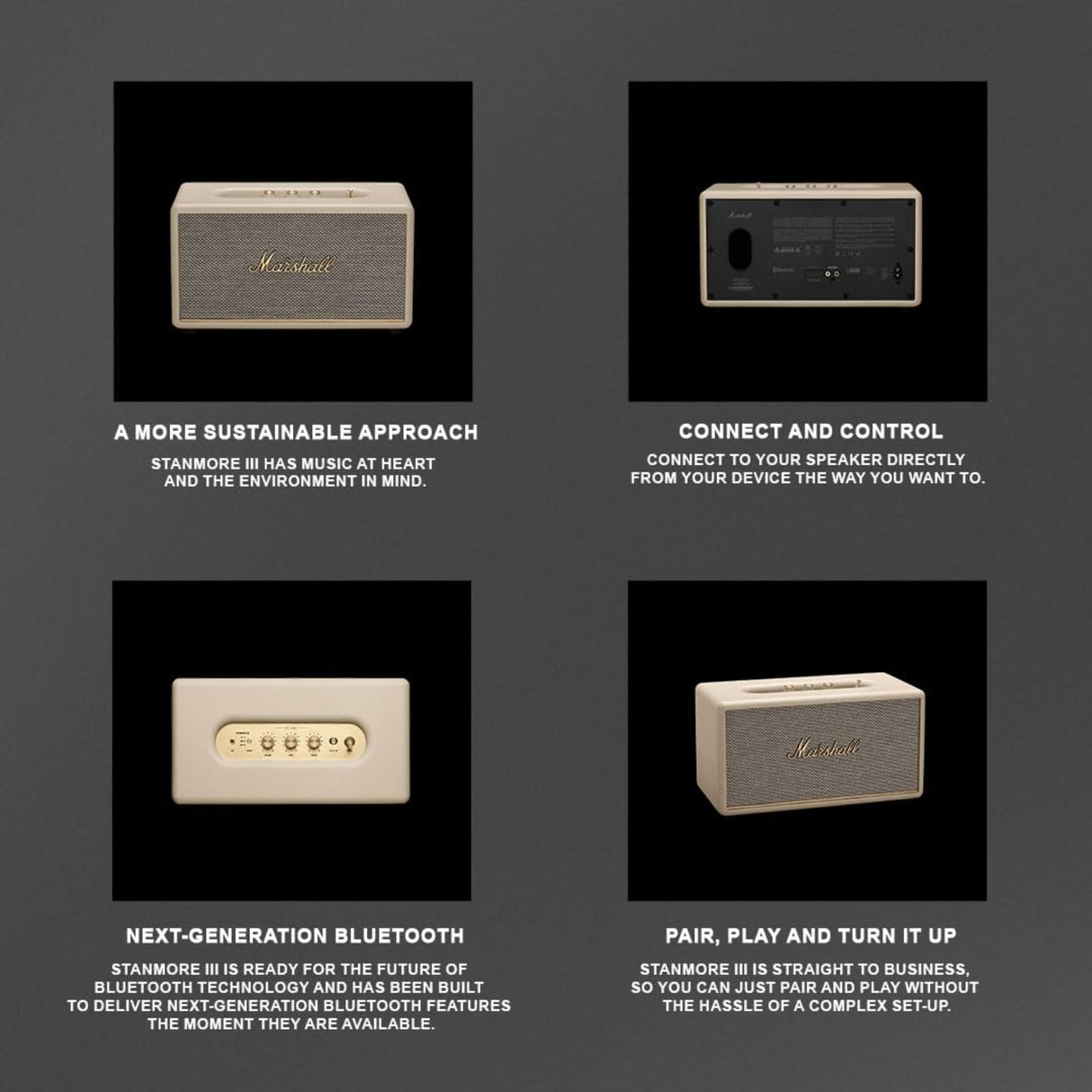 Marshall Stanmore III Bluetooth Speaker 50W - Cream
