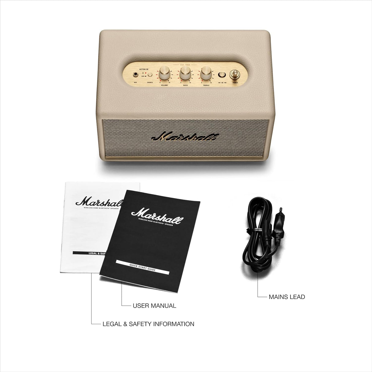 Marshall Action III Bluetooth Speaker 30W - Cream_5