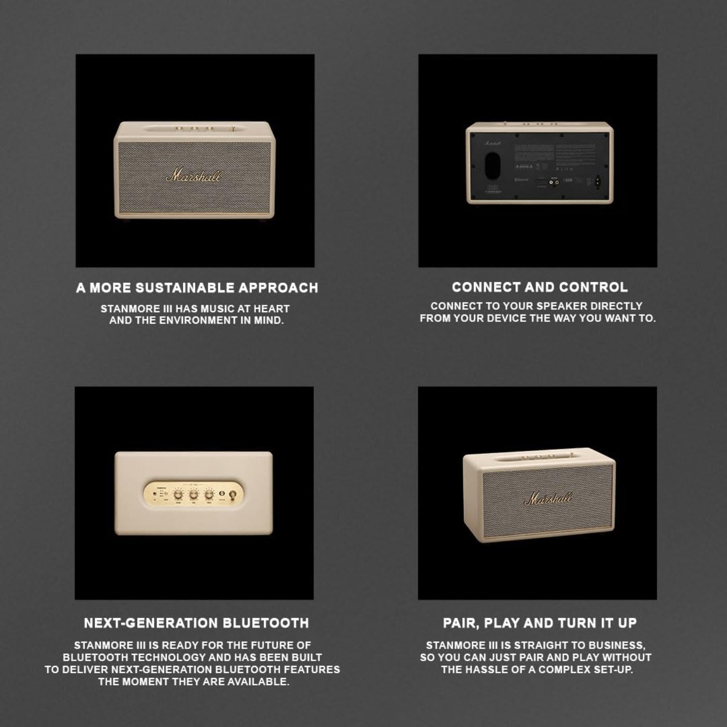 Marshall Stanmore III Bluetooth Speaker 50W - Cream_6