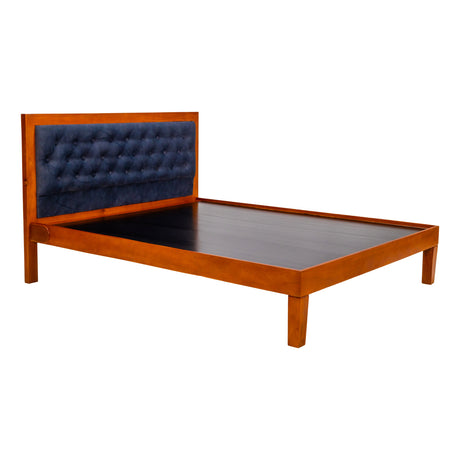 Melbourne Pro Sophisticated Wooden Bed Queen Size - Teak Finish