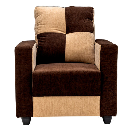 Metz Pro Comfort Fabric Sofa Set (3+1+1 Seater) - Brown and Sandal