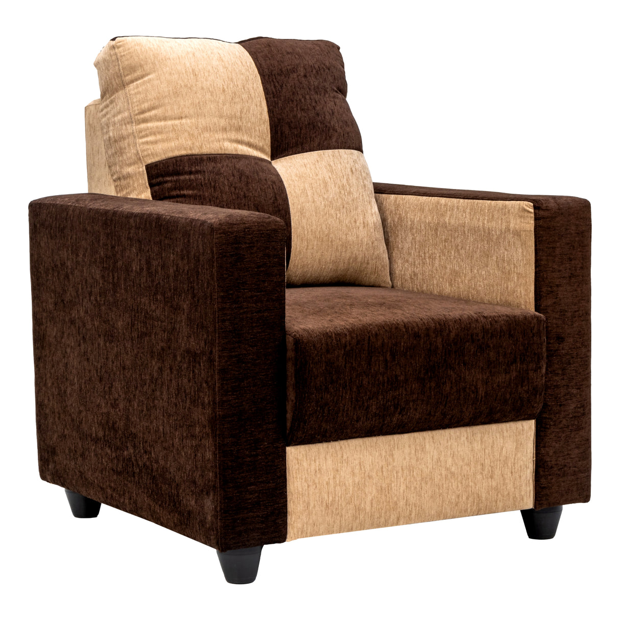Metz Pro Comfort Fabric Sofa Set (3+1+1 Seater) - Brown and Sandal