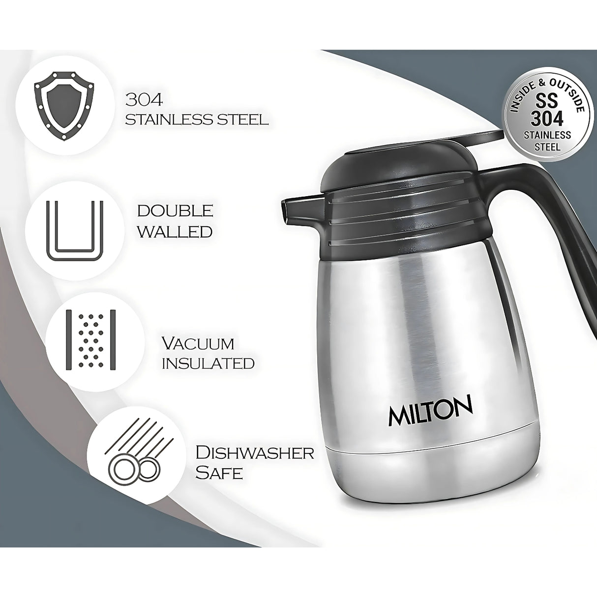 Milton Thermosteel Carafe Flask 1500 ml - Silver