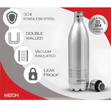 Milton Thermosteel Duo 750ml Bottle - Silver