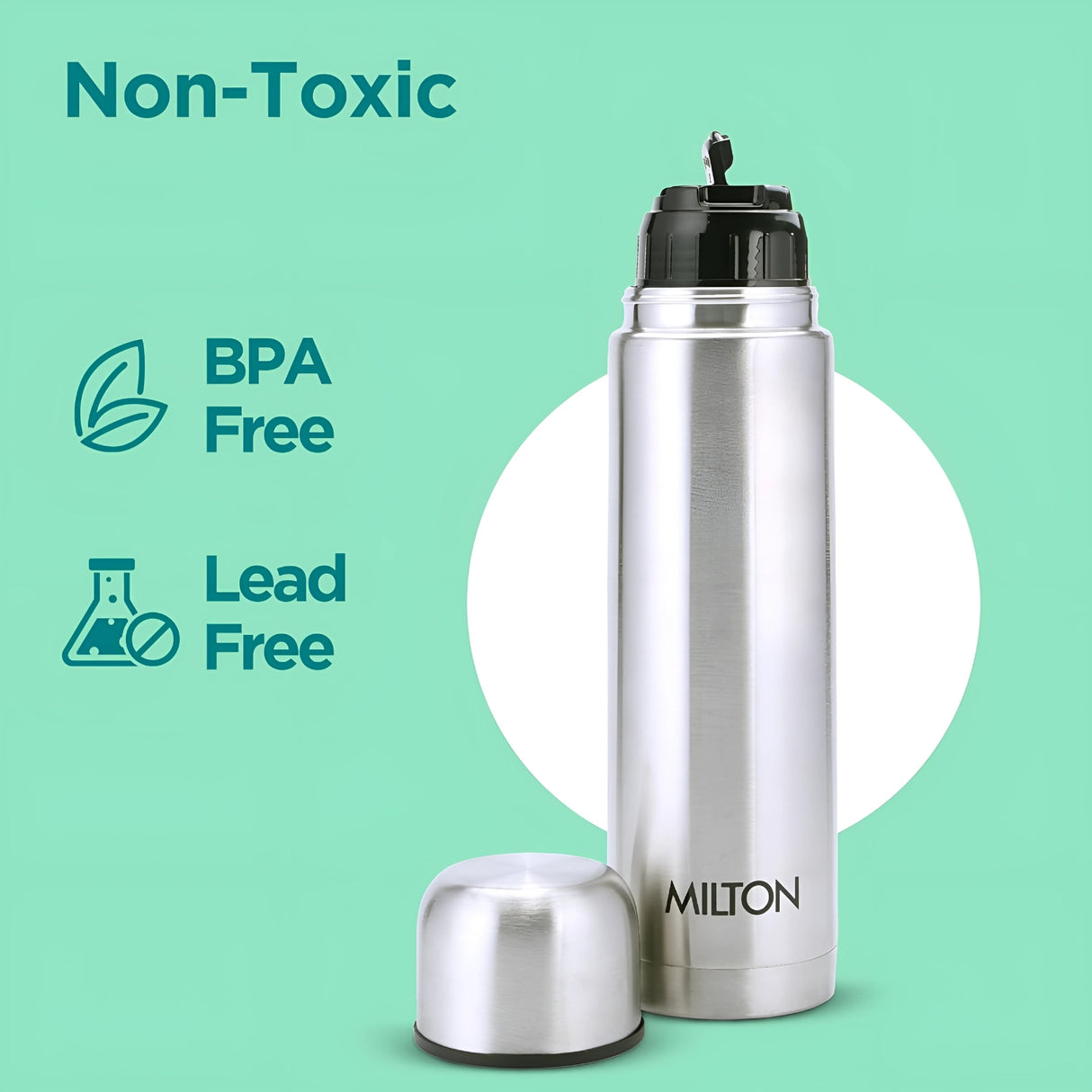 Milton Flip Lid Thermosteel Flask 750 ml - Silver