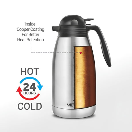Milton Thermosteel Carafe Flask 2000 ml - Silver_2