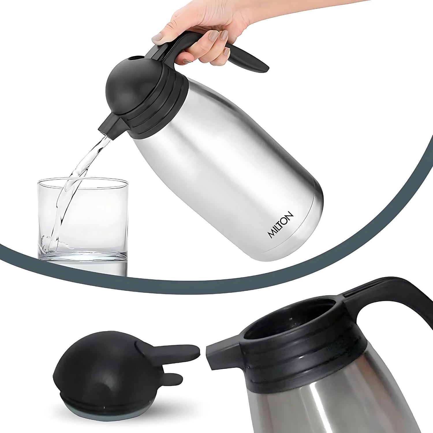Milton Thermosteel Carafe Flask 2000 ml - Silver_6
