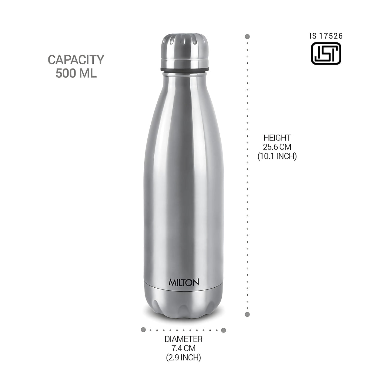 Milton Thermosteel Duo Bottle 500 ml - Silver_5