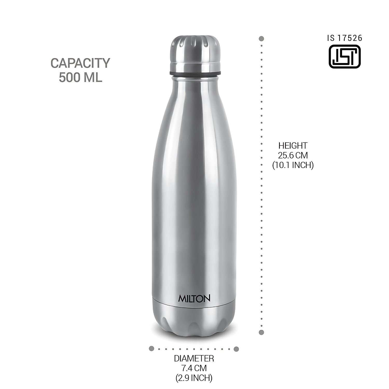 Milton Thermosteel Duo Bottle 500 ml - Silver_5