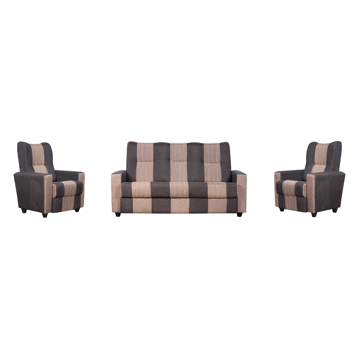 Mini Renu Fabric Sofa Set (3+1+1-Seater) - Brown