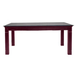 Minto Pro Rectangle Glass Top Dining Table 6-Seater - Light Walnut Finish