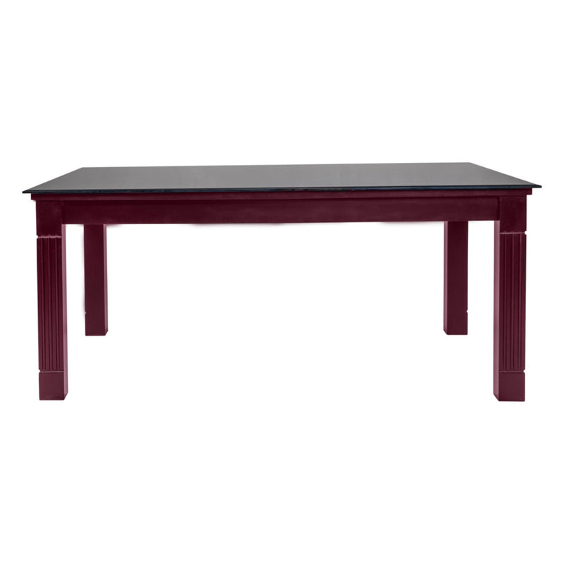 Minto Pro Rectangle Glass Top Dining Table 6-Seater - Light Walnut Finish