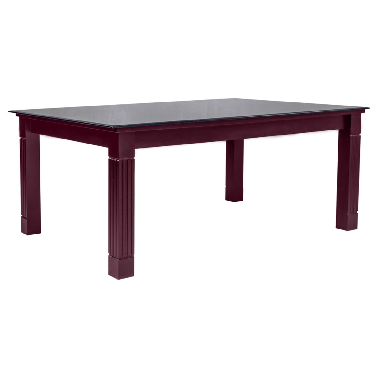 Minto Pro Rectangle Glass Top Dining Table 6-Seater - Light Walnut Finish