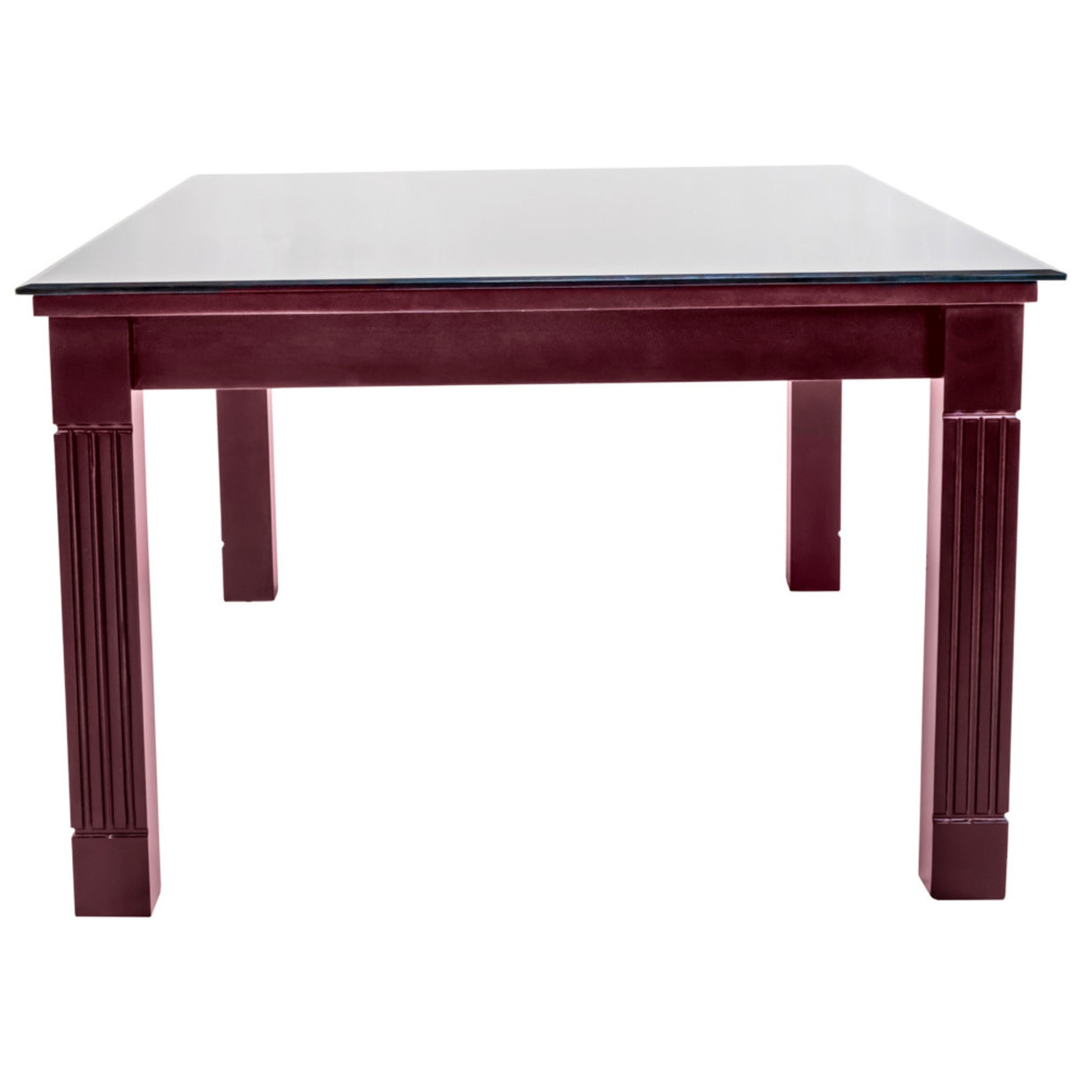 Minto Pro Rectangle Glass Top Dining Table 6-Seater - Light Walnut Finish