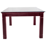 Minto Pro Rectangle Glass Top Dining Table 6-Seater - Light Walnut Finish