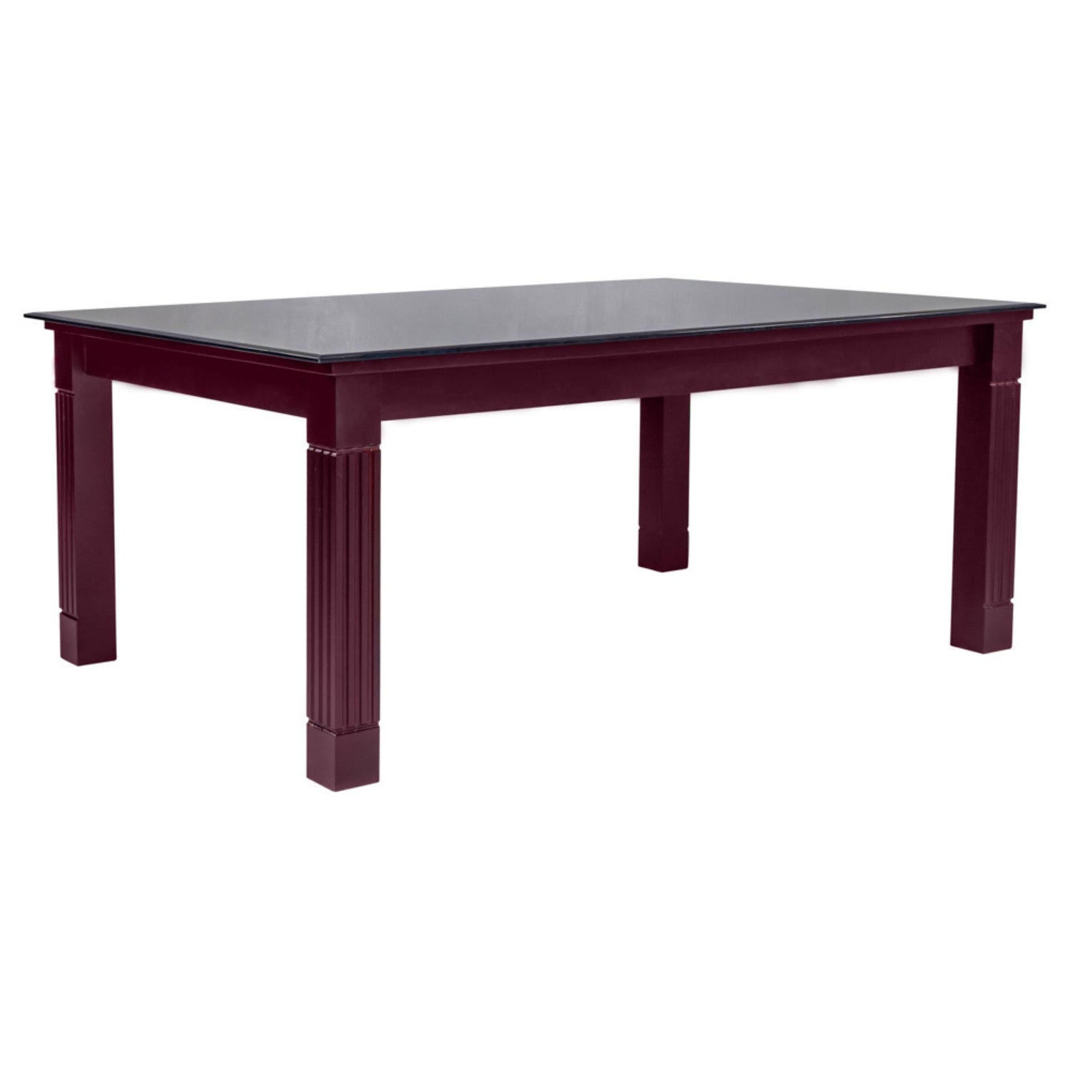 Minto Rectangle Glass Top Dining Table 6-Seater - Light Walnut Finish_1