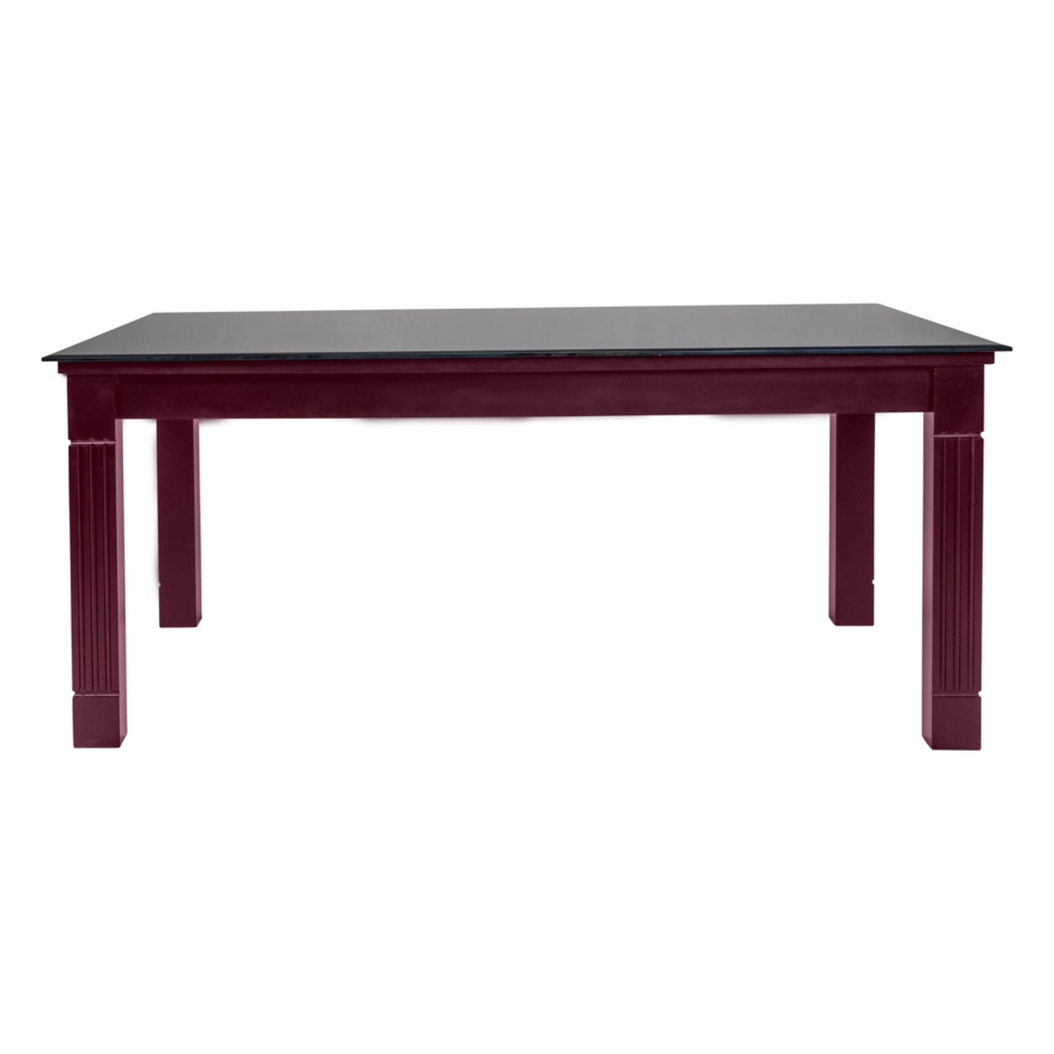 Minto Rectangle Glass Top Dining Table 6-Seater - Light Walnut Finish_2