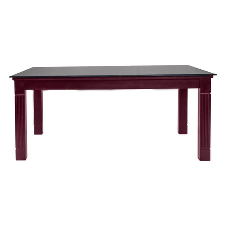 Minto Rectangle Glass Top Dining Table 6-Seater - Light Walnut Finish_2