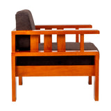 Missouri Pro Grand Wooden Sofa 1 Seater - Teak Finish