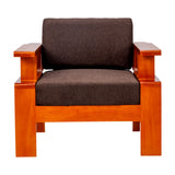 Missouri Pro Grand Wooden Sofa 1 Seater - Teak Finish