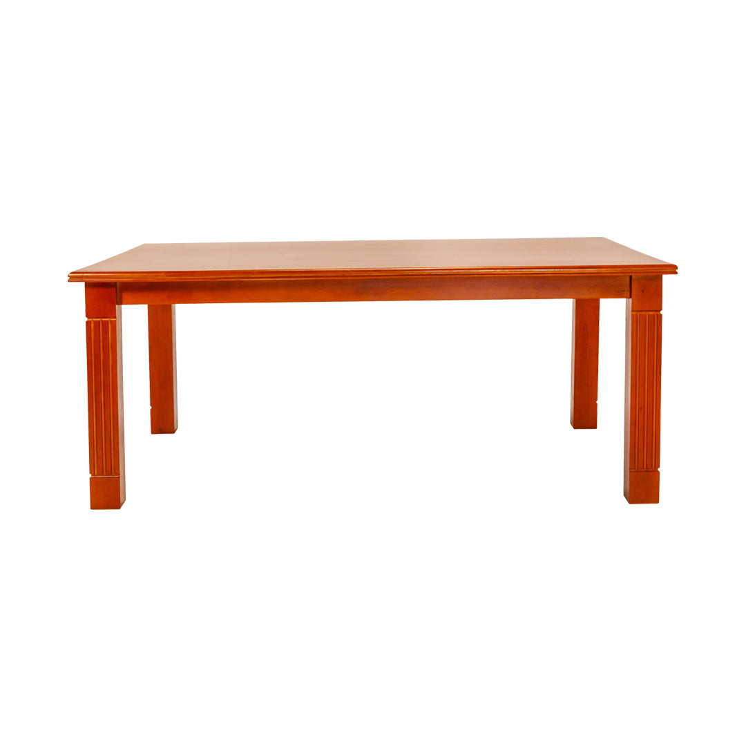 Montreal Rectangle Wooden Top Dining Table 6 Seater - Teak Finish_2
