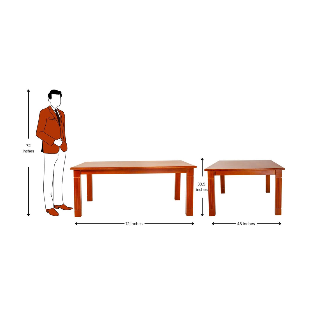 Montreal Rectangle Wooden Top Dining Table 6 Seater - Teak Finish_4