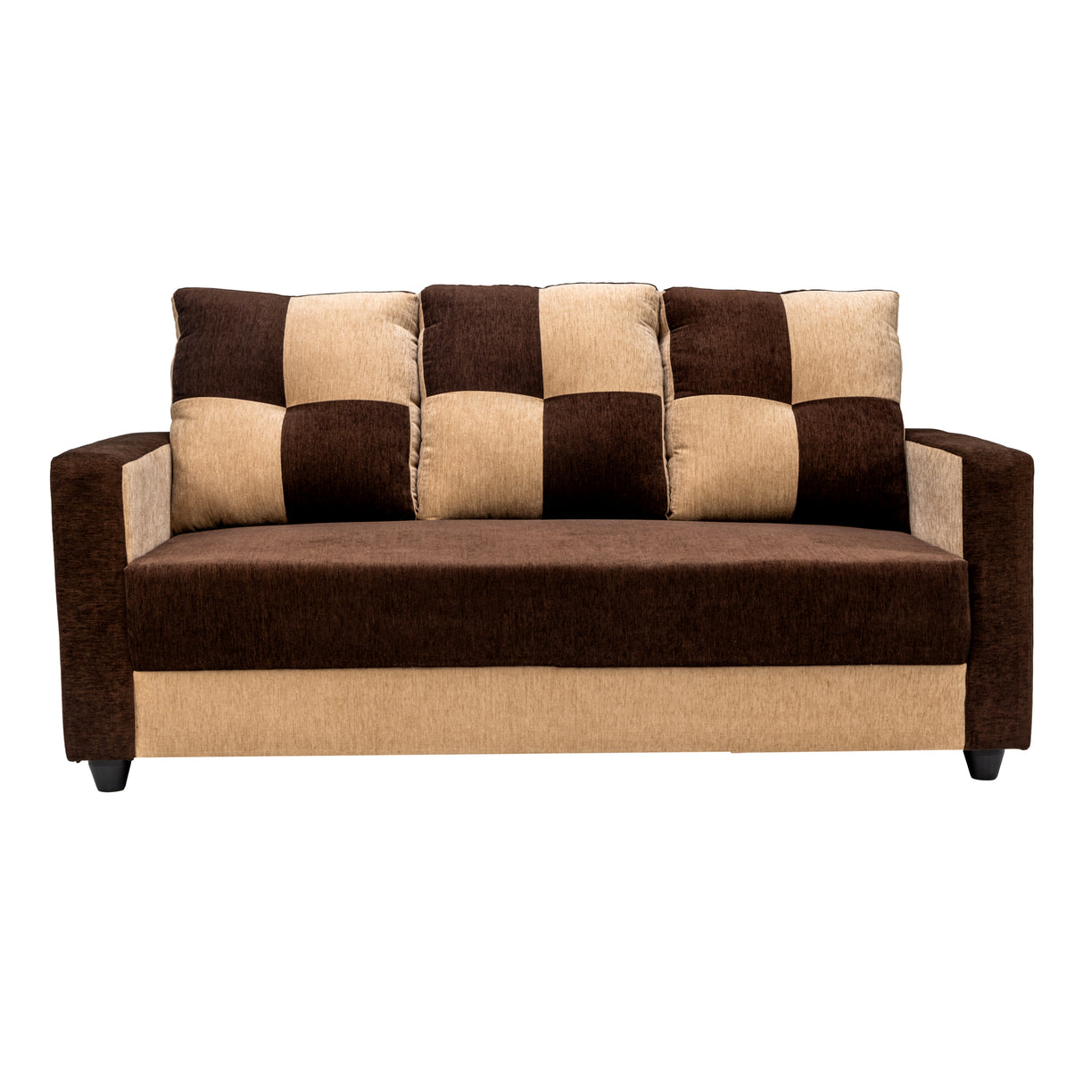 Metz Pro Comfort Fabric Sofa Set (3+1+1 Seater) - Brown and Sandal