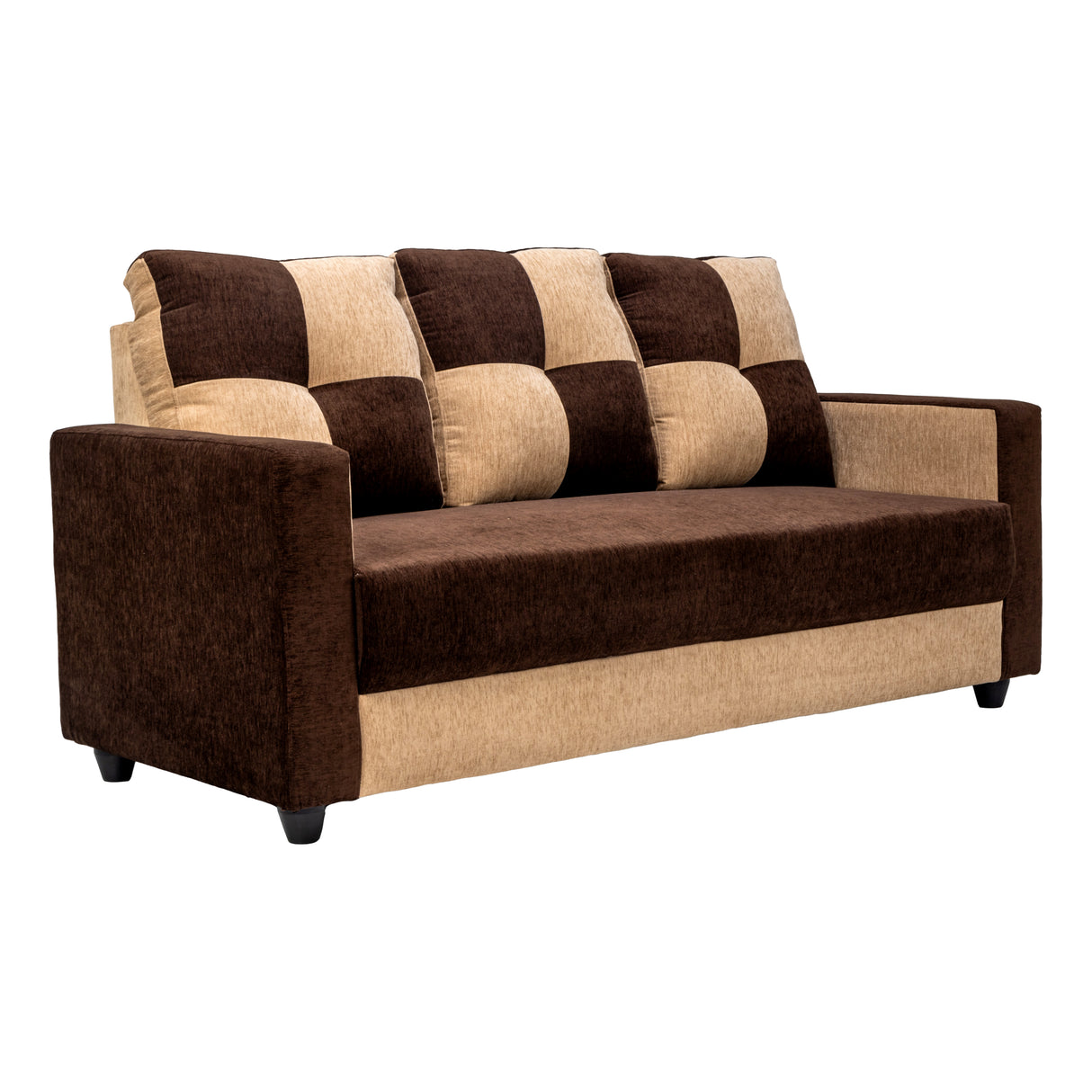 Metz Pro Comfort Fabric Sofa 3 Seater - Brown and Sandal