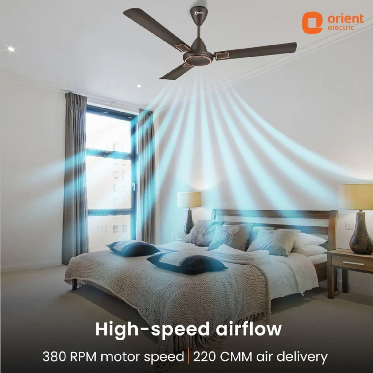 ORIENT Electric Falcon Deco Ceiling Fan 1200 mm - Metallic Bronze Copper