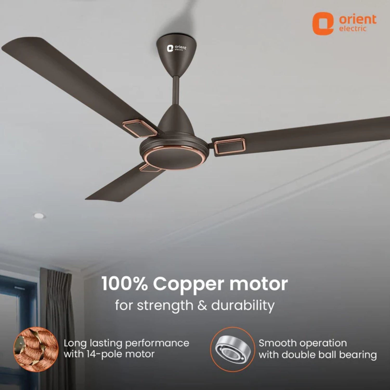 ORIENT Electric Falcon Deco Ceiling Fan 1200 mm - Metallic Bronze Copper_3