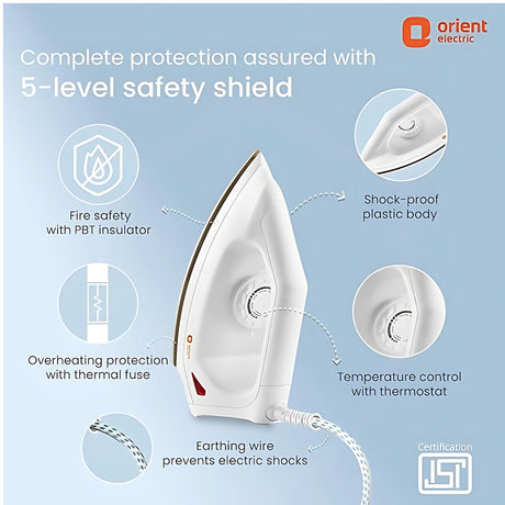 ORIENT Fabrismooth Dry Iron 1000 Watts - White_2