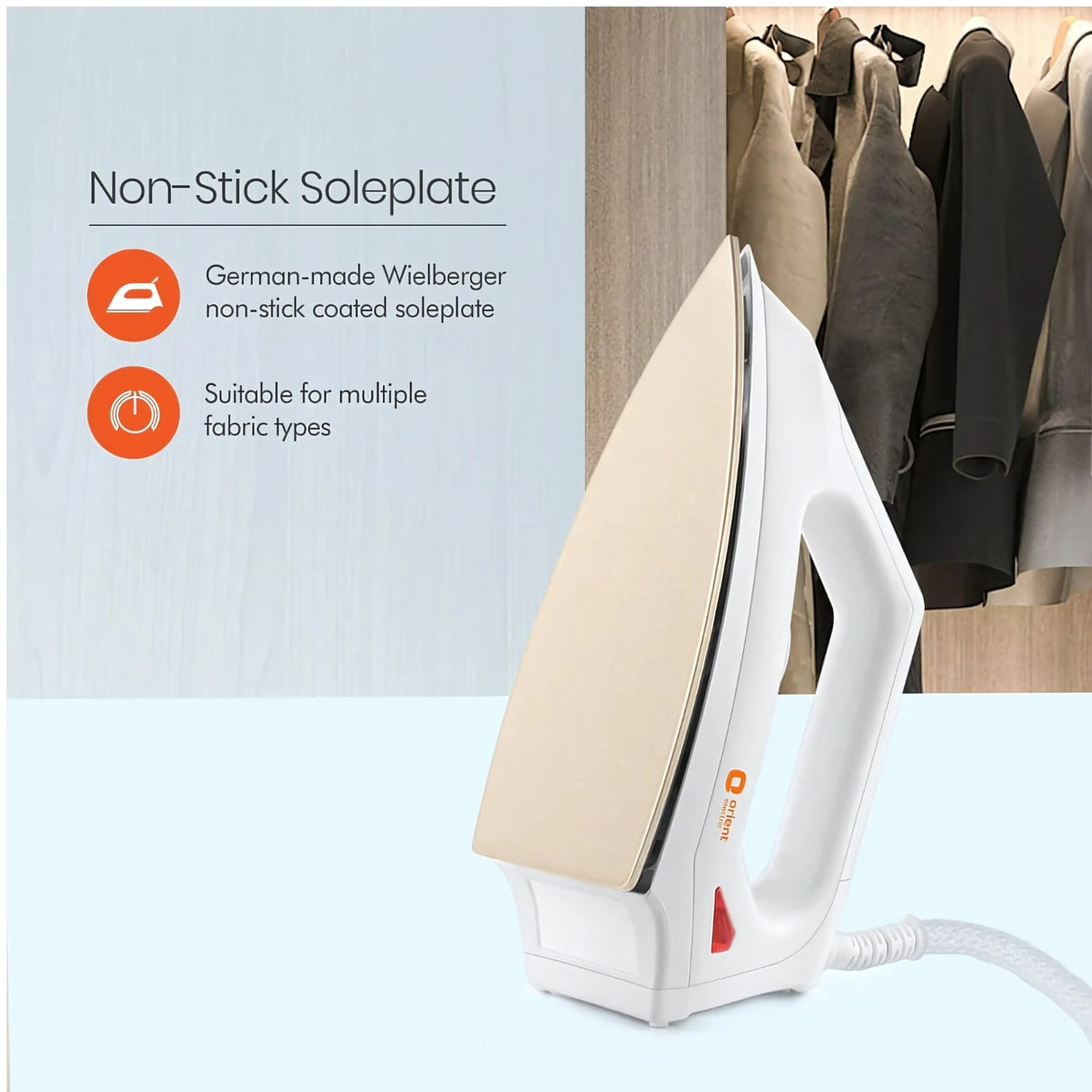 ORIENT Fabrismooth Dry Iron 1000 Watts - White_9