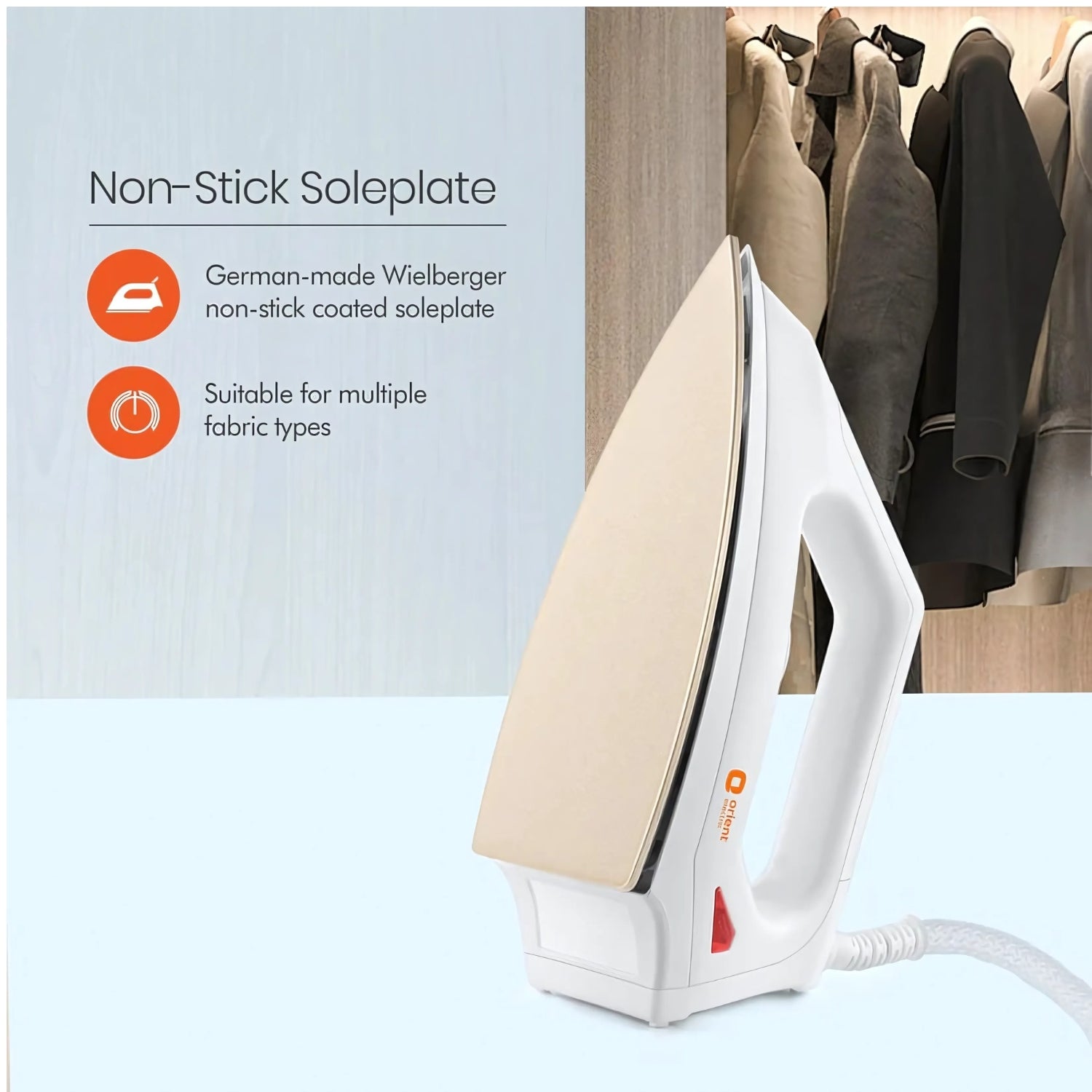 ORIENT Fabrismooth Dry Iron 1000 Watts - White_9