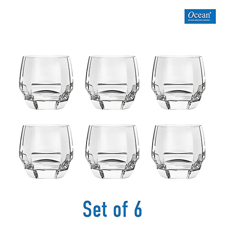 Ocean Charisma Rock Whiskey Glass 6 Pcs Set 340 ml