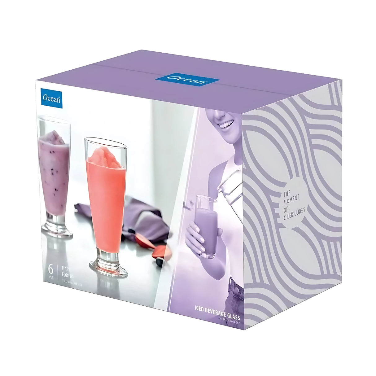 Ocean Tiara Footed Glass 6 Pcs Set 395 ml