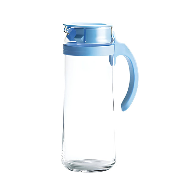 Ocean Patio Pitcher Glass Water Jug with Lid 1265 ml - Blue_Front View1
