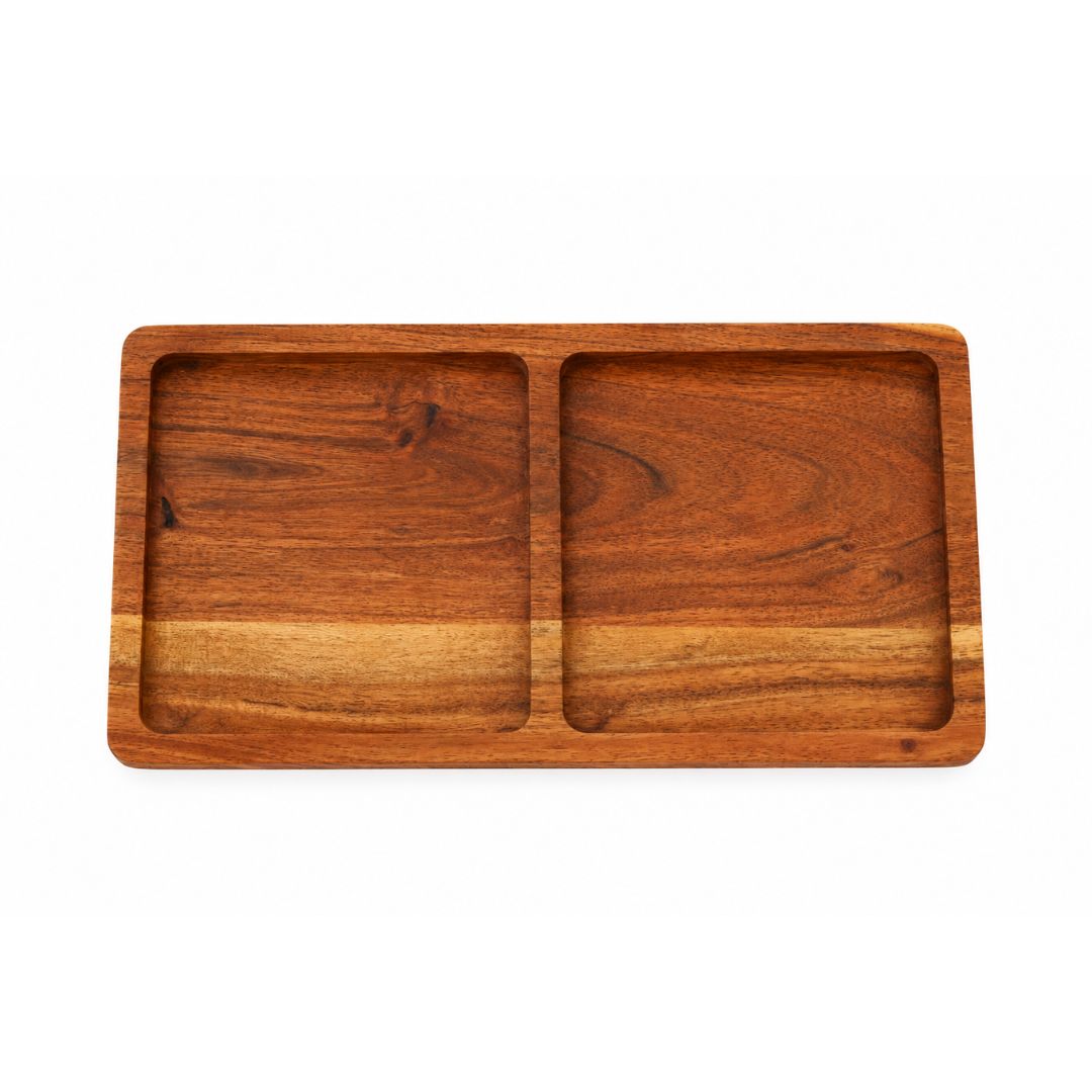 One Wood 2 Cavity Tray_Front View
