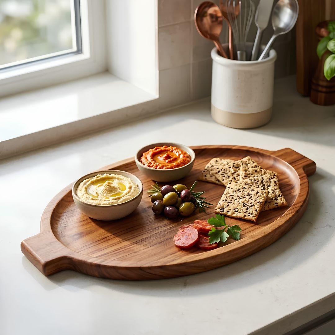 One Wood Oval Plate 16 x 8_Features 1