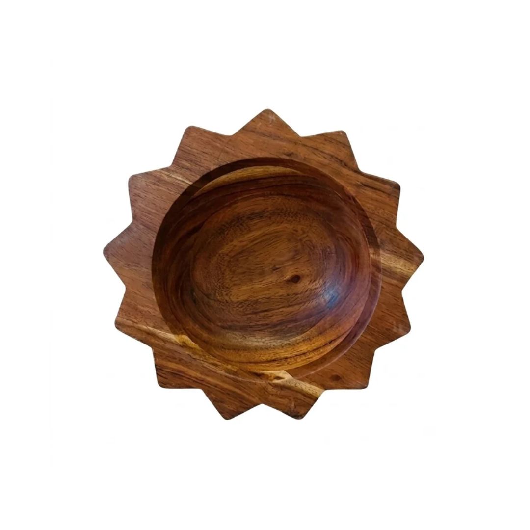 One Wood Star Cut Bowl_Star Bowl
