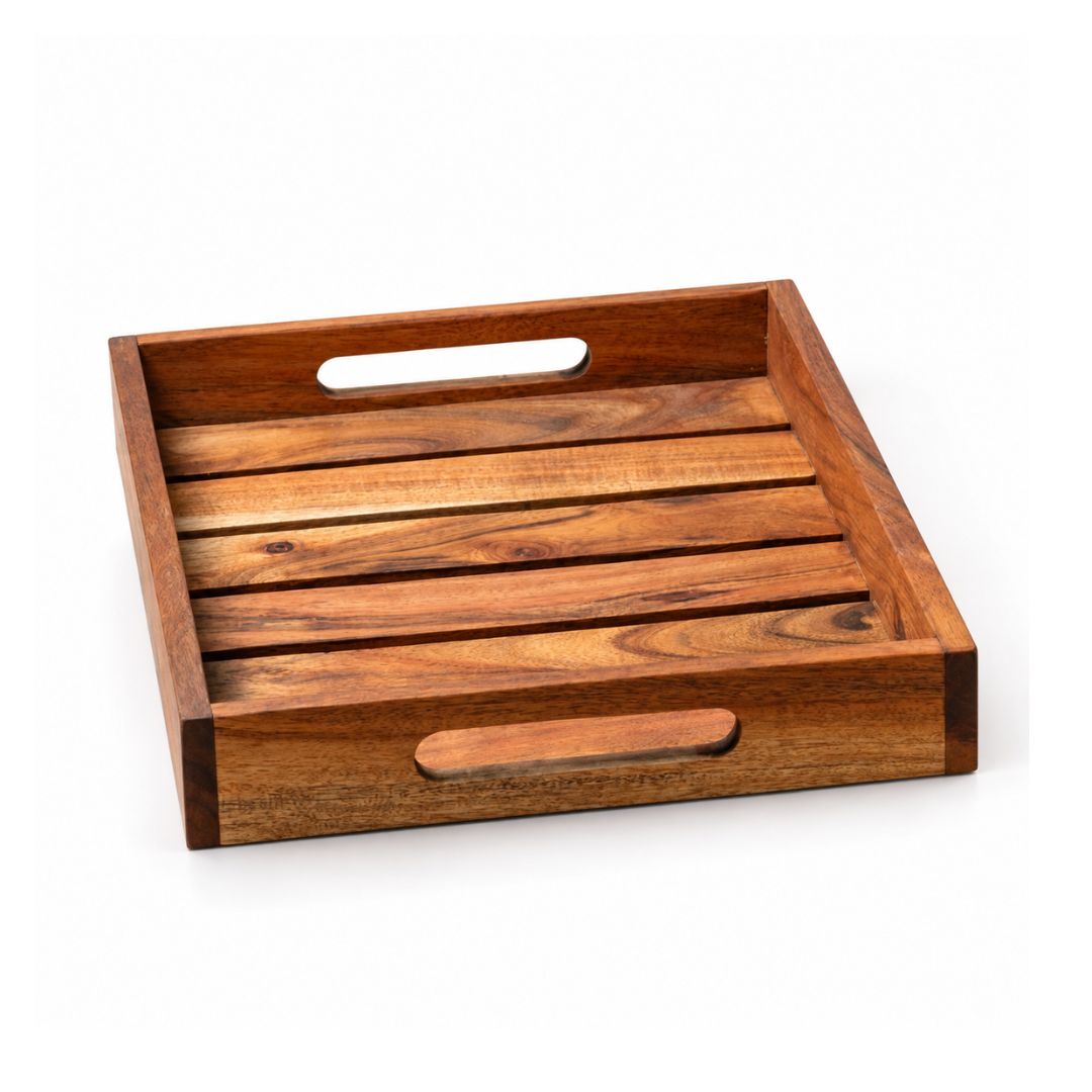 One Wood Strip Tray_Front View