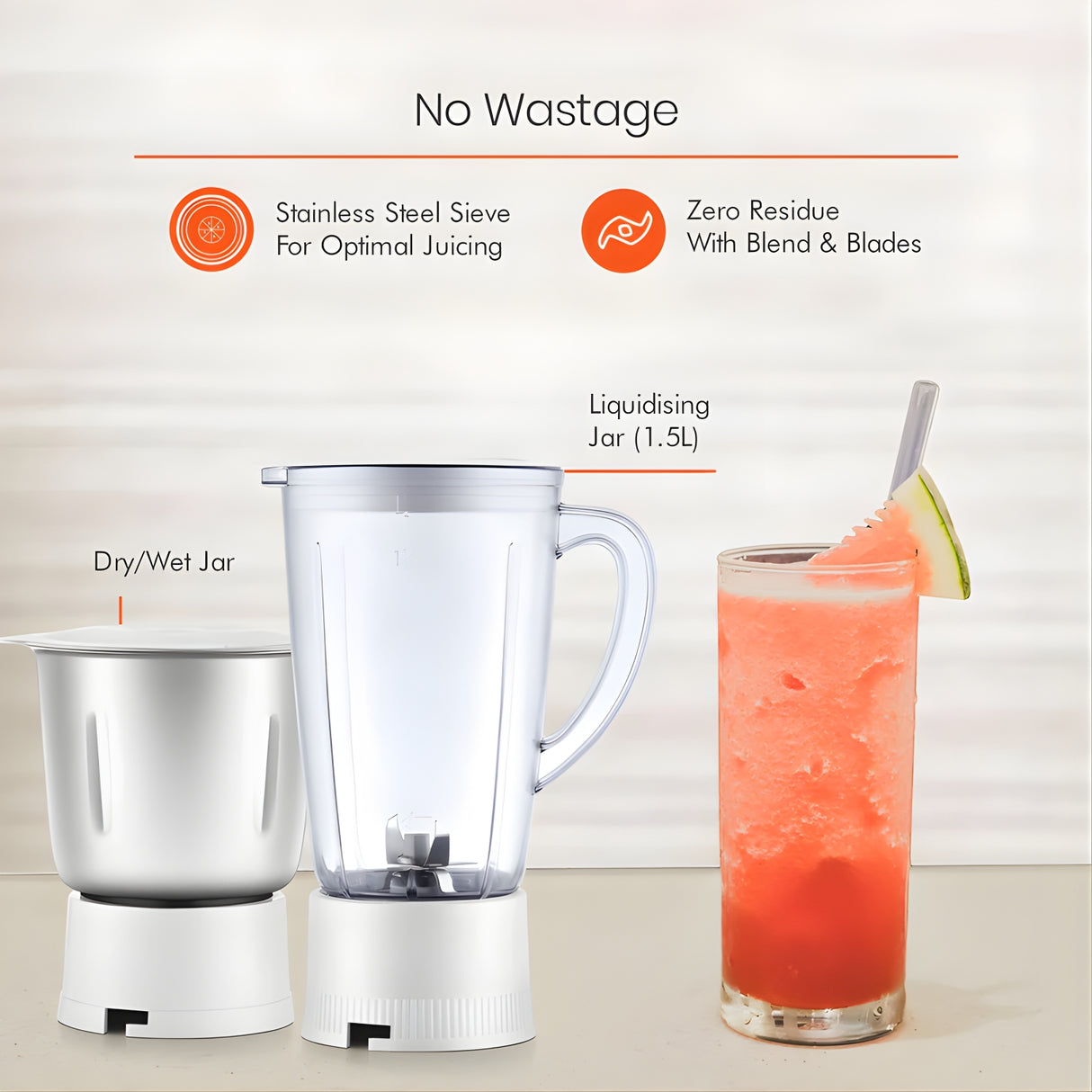 Orient Aisha JMAS45G2 450 W 2-Jar Juicer Mixer Grinder - white_3