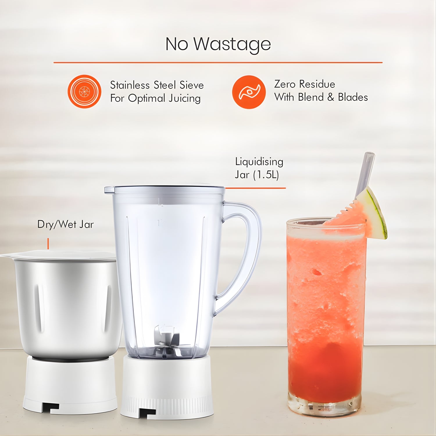 Orient Aisha JMAS45G2 450 W 2-Jar Juicer Mixer Grinder - white_3