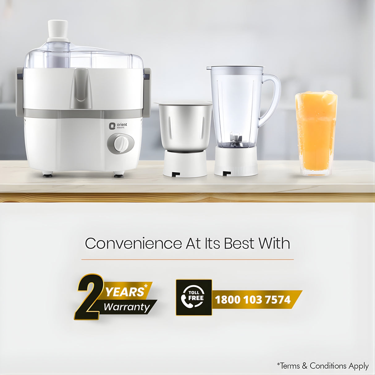 Orient Aisha JMAS45G2 450 W 2-Jar Juicer Mixer Grinder - white_5
