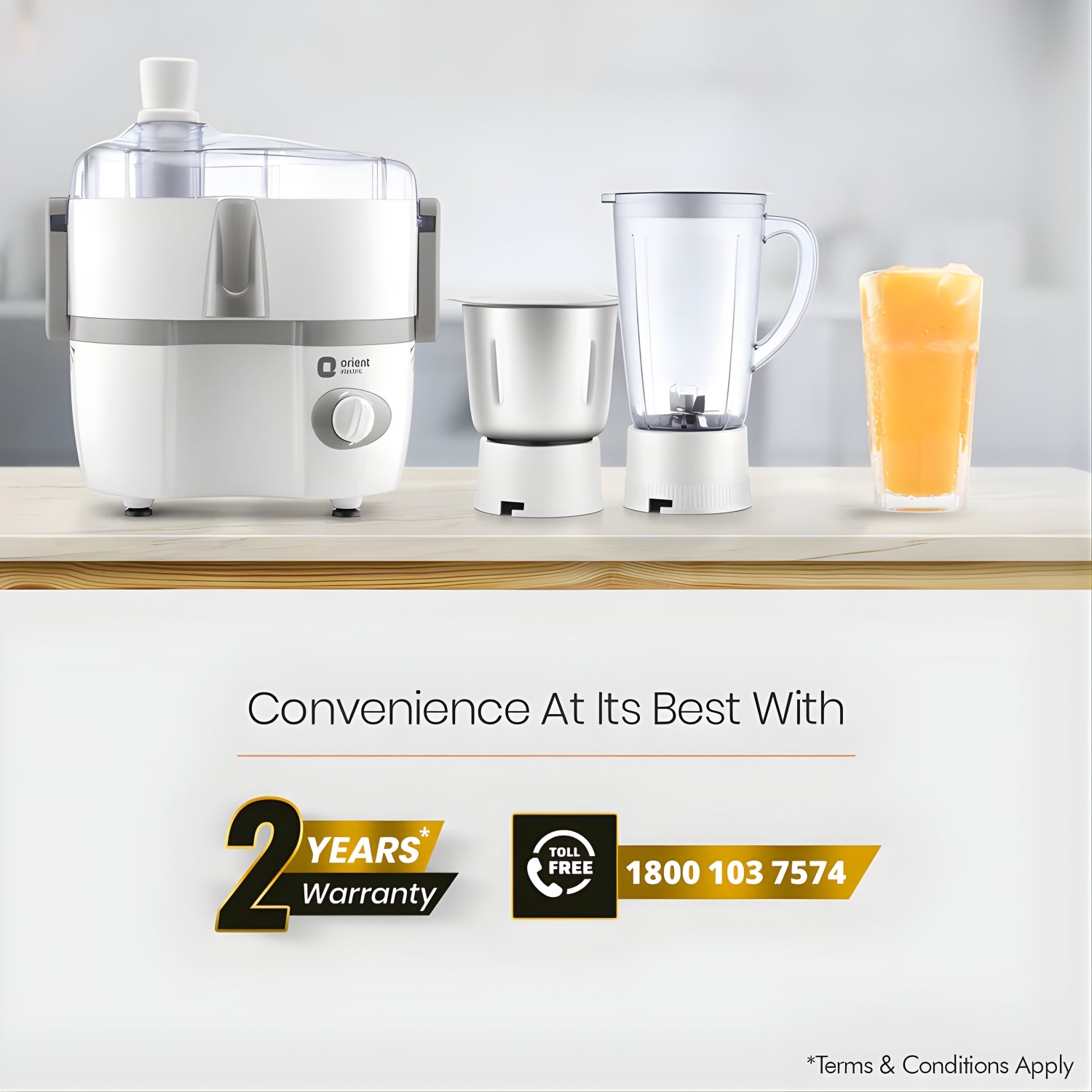 Orient Aisha JMAS45G2 450 W 2-Jar Juicer Mixer Grinder - white_5
