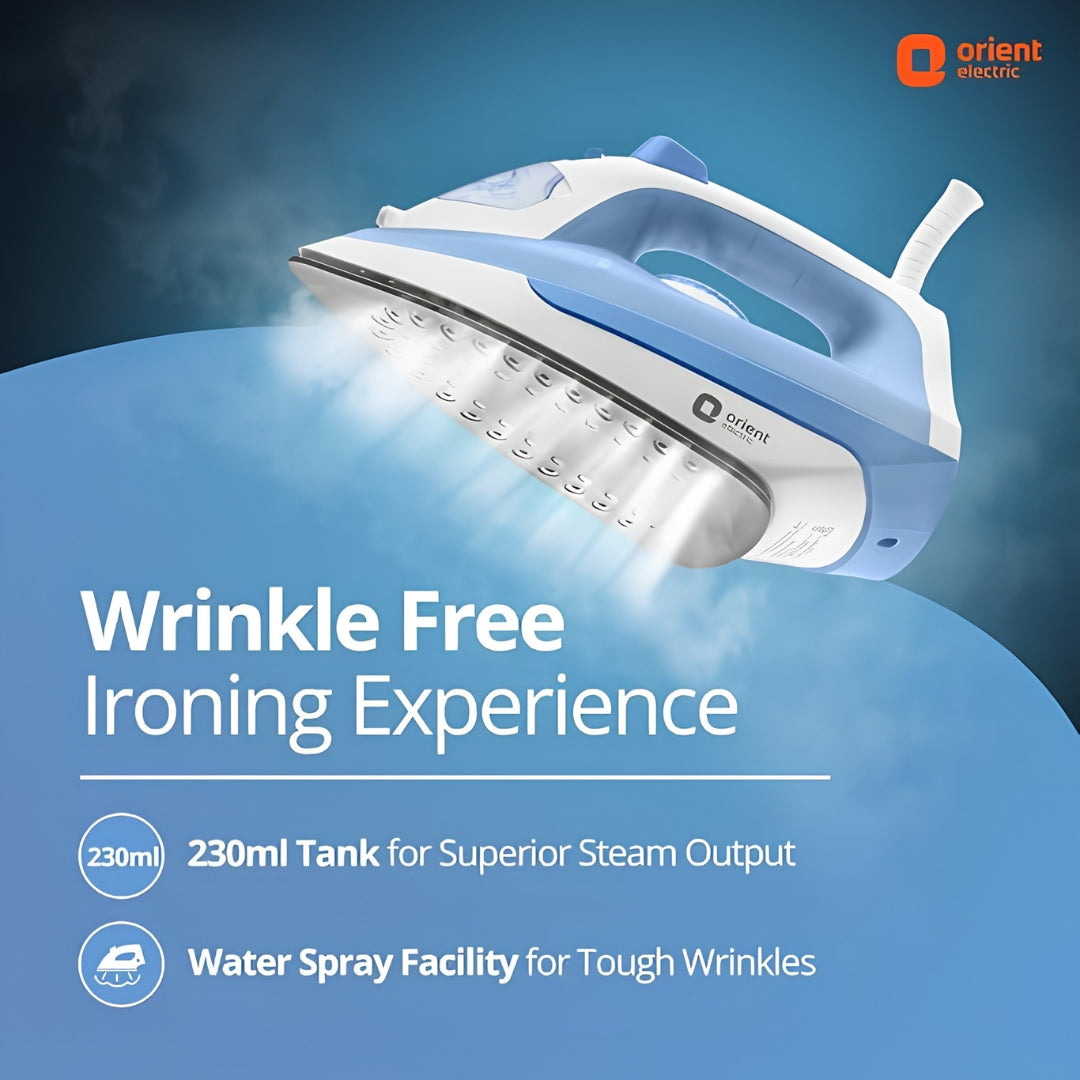 Orient SIFF16WBP Fabrifeel Steam Iron 1600W - White and Blue_4