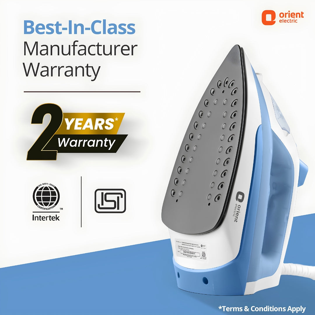 Orient SIFF16WBP Fabrifeel Steam Iron 1600W - White and Blue_7