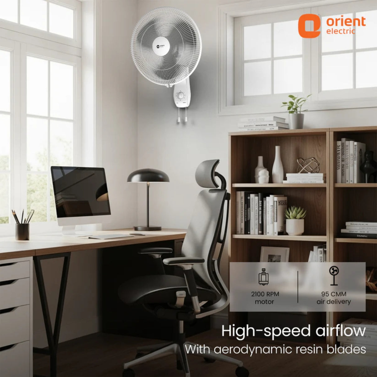 Orient Wall 47 Wall Mounting Fan 400 mm - Commander Grey_2
