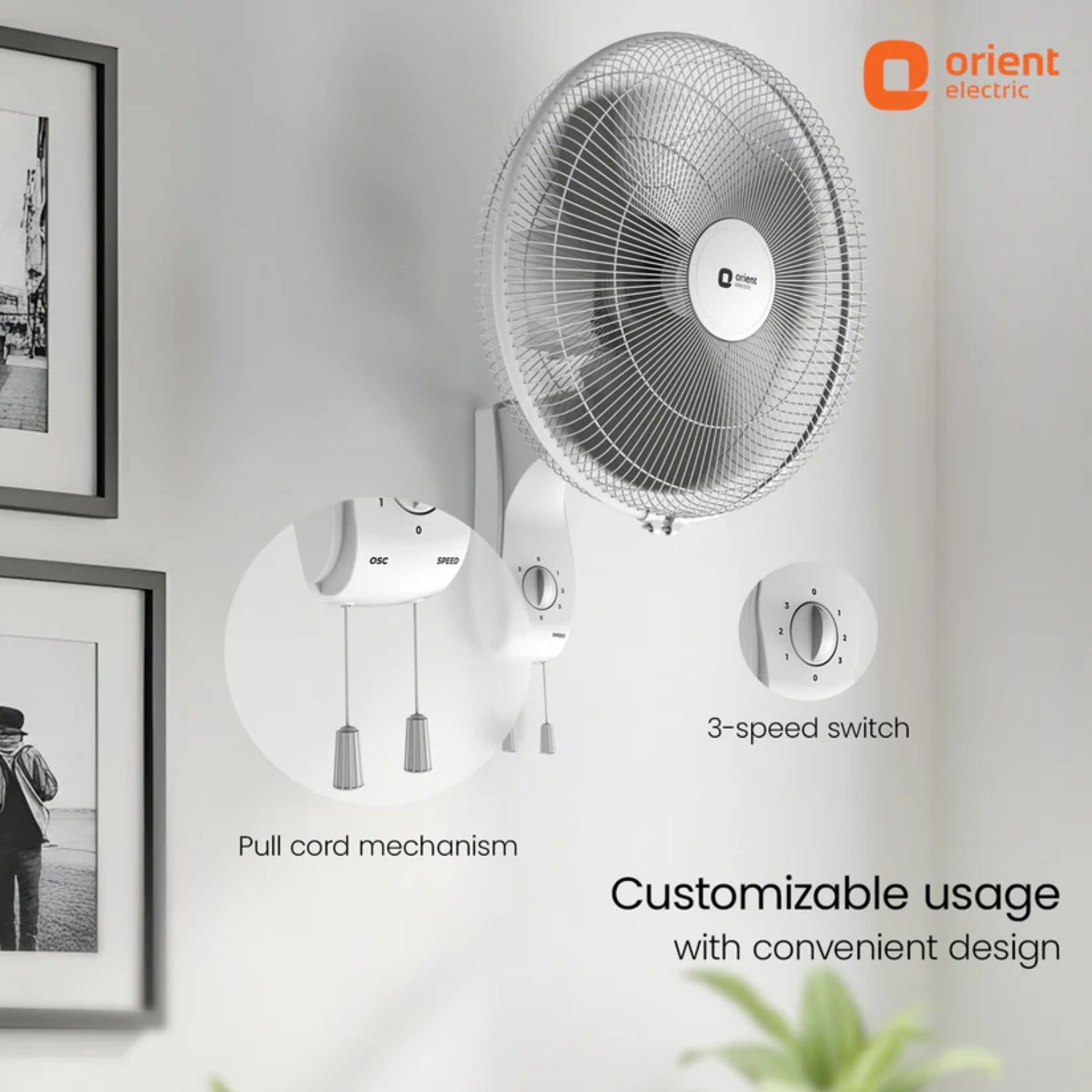 Orient Wall 47 Wall Mounting Fan 400 mm - Commander Grey_3