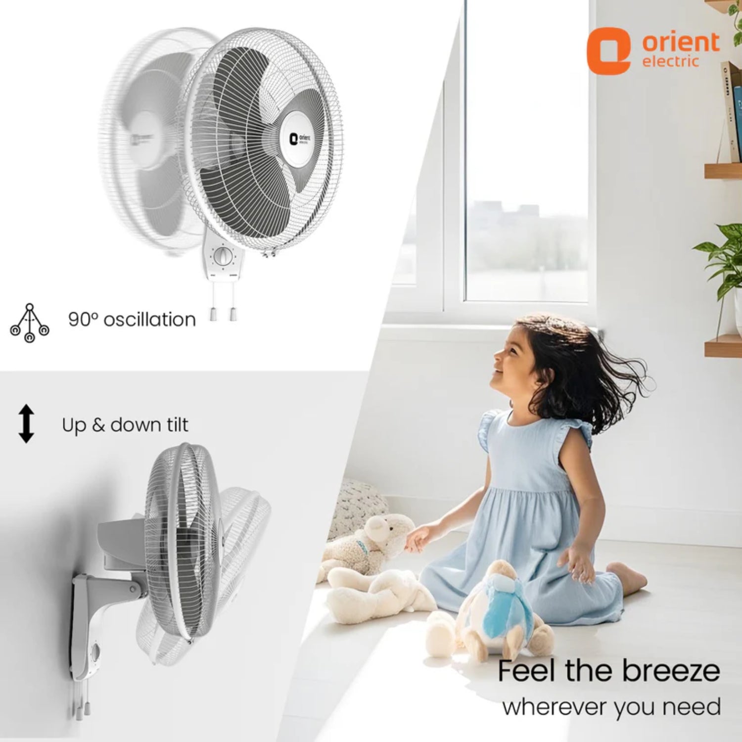 Orient Wall 47 Wall Mounting Fan 400 mm - Commander Grey_4