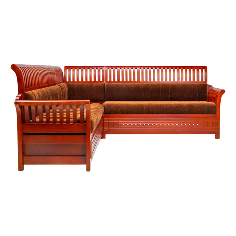Orlando Pro Regal Wooden Sofa - Corner Set - Honey Finish